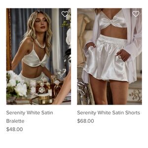 12th tribe silk bridal bra top and satin shorts